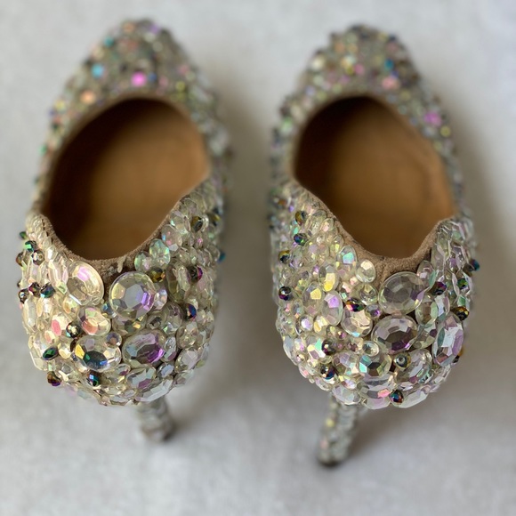 Beaded handmade  Crystal Handmade Heel Pumps - Picture 6 of 8